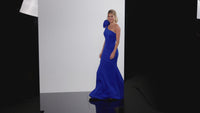 One-Shoulder Long Prom Dress with Bow JVN09973