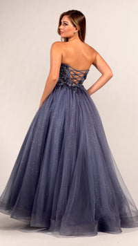 Colette Long Strapless Prom Ball Gown CL5161