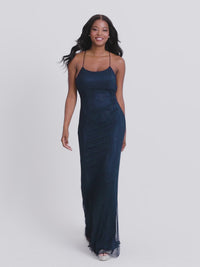 Faviana Beaded-Mesh Long Prom Dress 11077