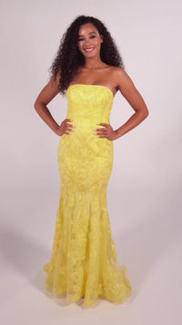 Colette Strapless Prom Dress with Train CL5123
