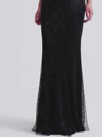 Back Cowl Faviana Beaded Long Prom Dress 11080