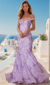 Off-the-Shoulder Sequin Mermaid Prom Dress 2412