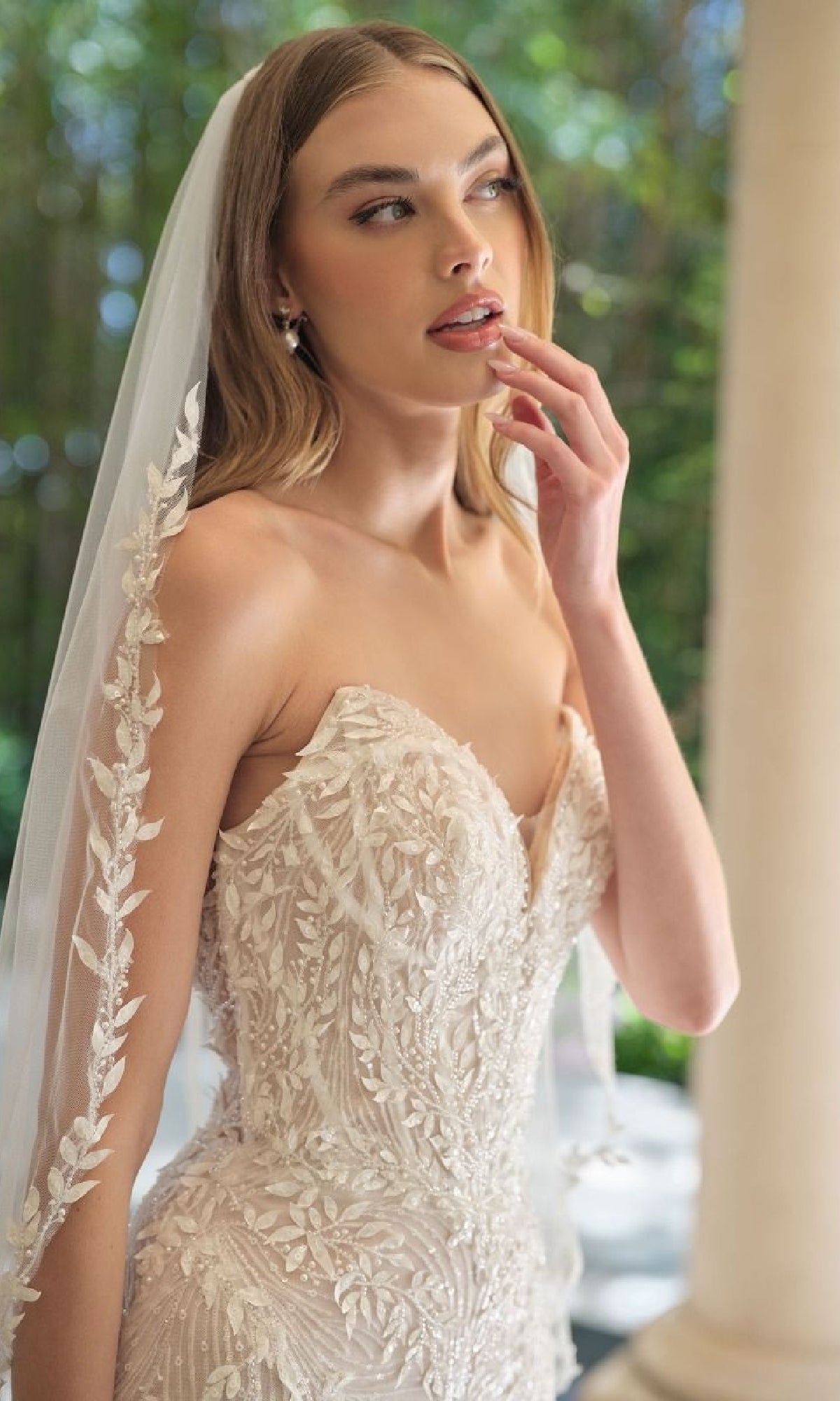 Strapless Long Off-White Wedding Dress with Beads– PromGirl