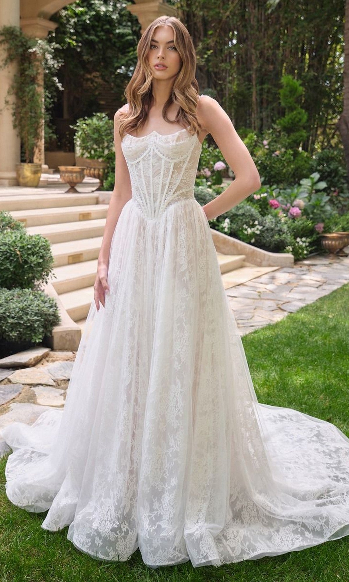Andrea and Leo WL069 Long Prom Dress Off White/Nude / 8