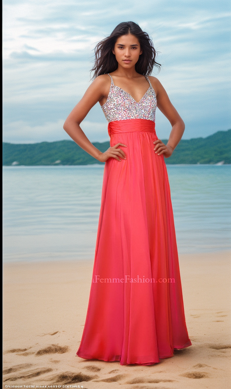 T232060 Luxurious Boho Soft Chiffon A-line Gown with Art Deco Hand Beaded  Bodice and Mini Sleeves