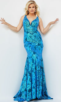 Jovani Plus-Size Mermaid Sequin Prom Dress