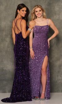 Dave & Johnny Floor-Length Sequin Prom Dress