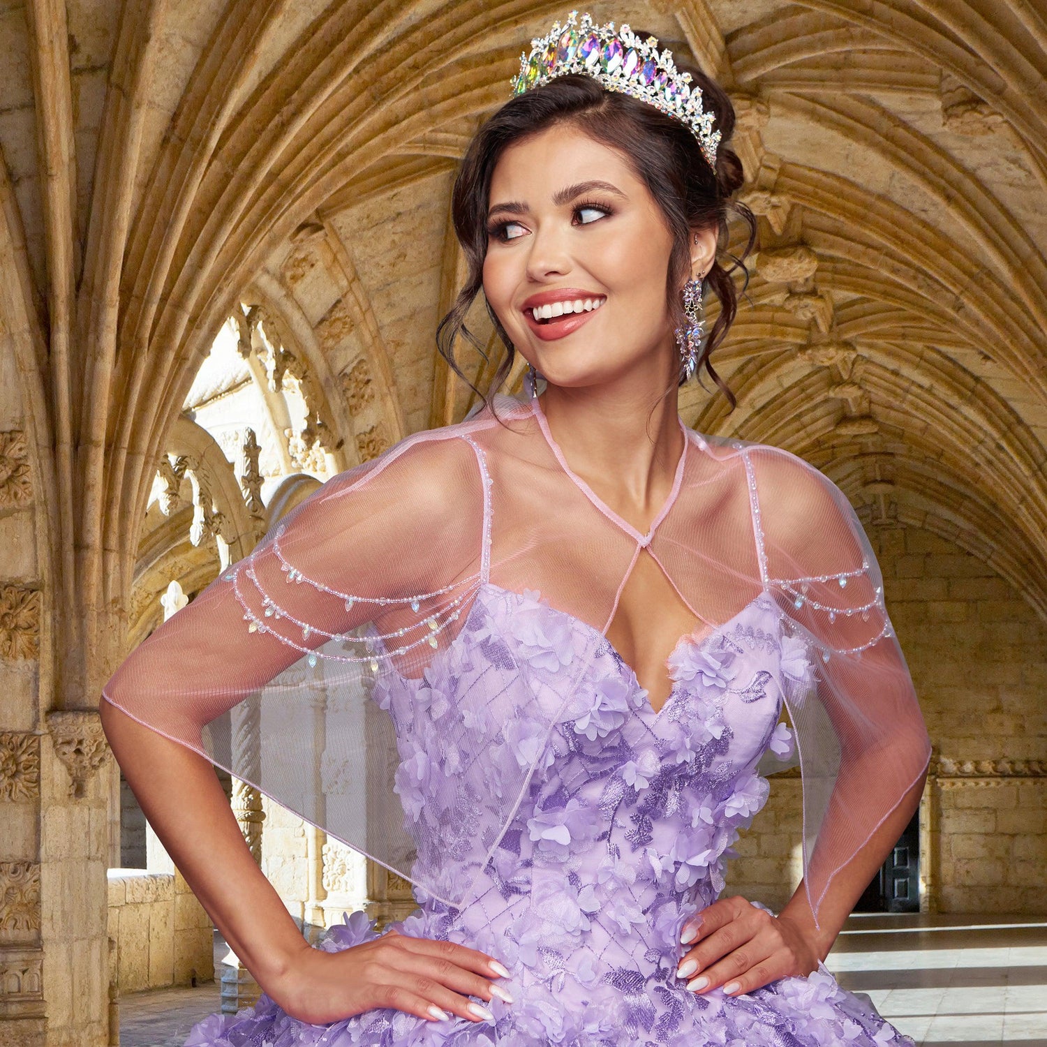 QuinceGirl QF105 Cold-Shoulder Quinceanera Dress - PromGirl Light Blue / 6