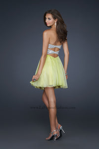 La Femme Short Strapless Prom Dress