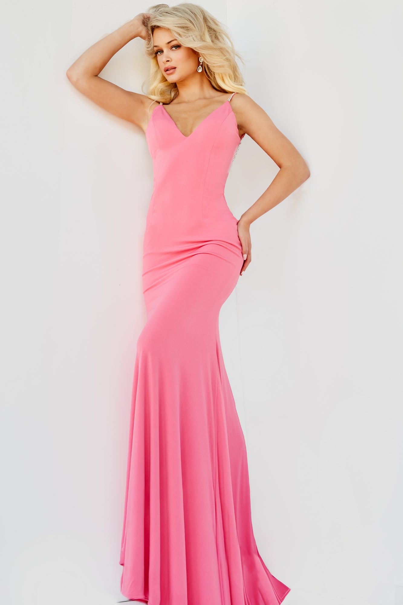 Fitted Backless Long Jovani Prom Gown 07297