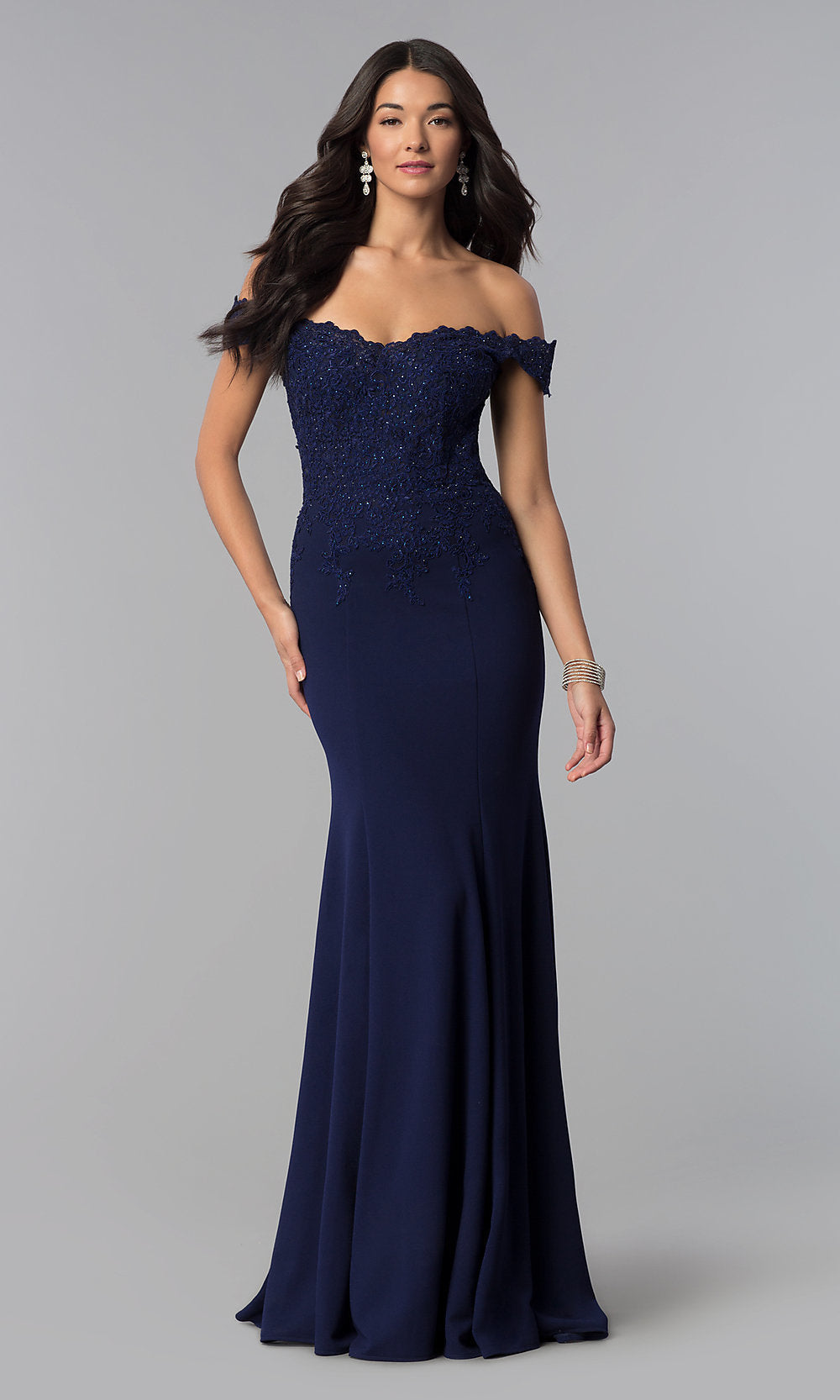 Long Sweetheart Lace-Bodice Prom Dress - PromGirl