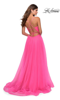 La Femme Long Open-Back Prom Ball Gown