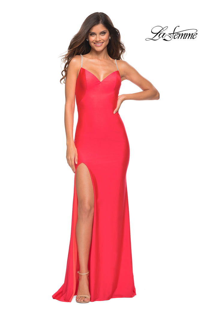 Bright Neon Long Prom Dress by La Femme