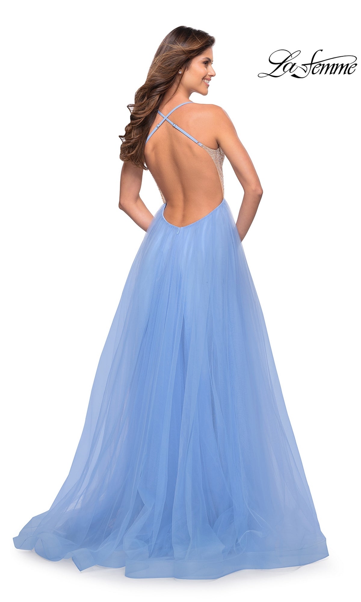 Pastel Tulle Fluffy Long Ball Gown by La Femme