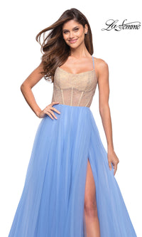 Pastel Tulle Fluffy Long Ball Gown by La Femme