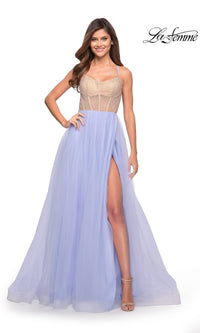 Pastel Tulle Fluffy Long Ball Gown by La Femme