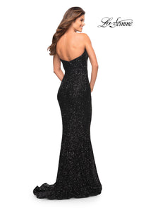 La Femme Strapless Long Sequin Formal Dress