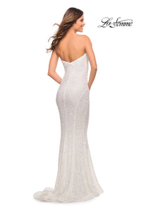 La Femme Strapless Long Sequin Formal Dress