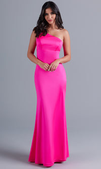 PromGirl Shimmer One-Shoulder Long Prom Dress