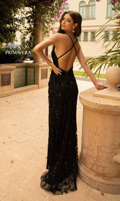 Sequin-Print Primavera 3731 Long Prom Dress - PromGirl Sage Green / 0
