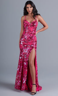 Long Bright Sequin Unique Prom Dress RX5024