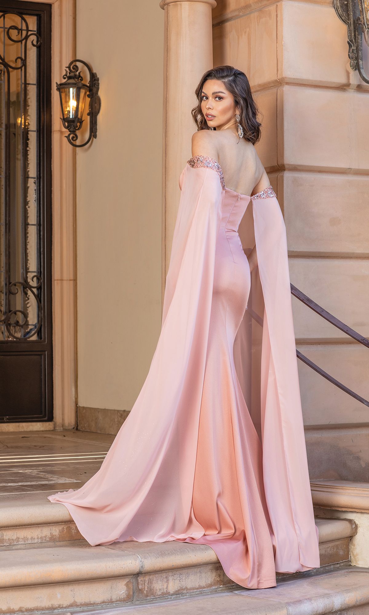 Tight Prom with Long Cape -