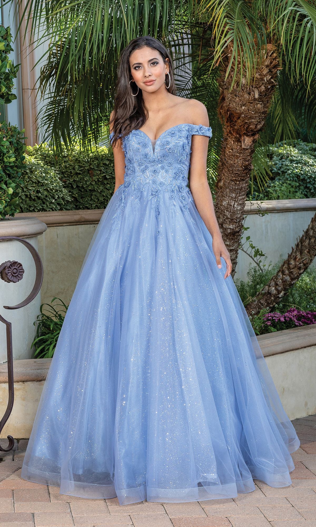 Corset-Back Off-the-Shoulder Prom Ball Gown - PromGirl Corset-Back Off-the-Shoulder Prom Ball Gown - PromGirl