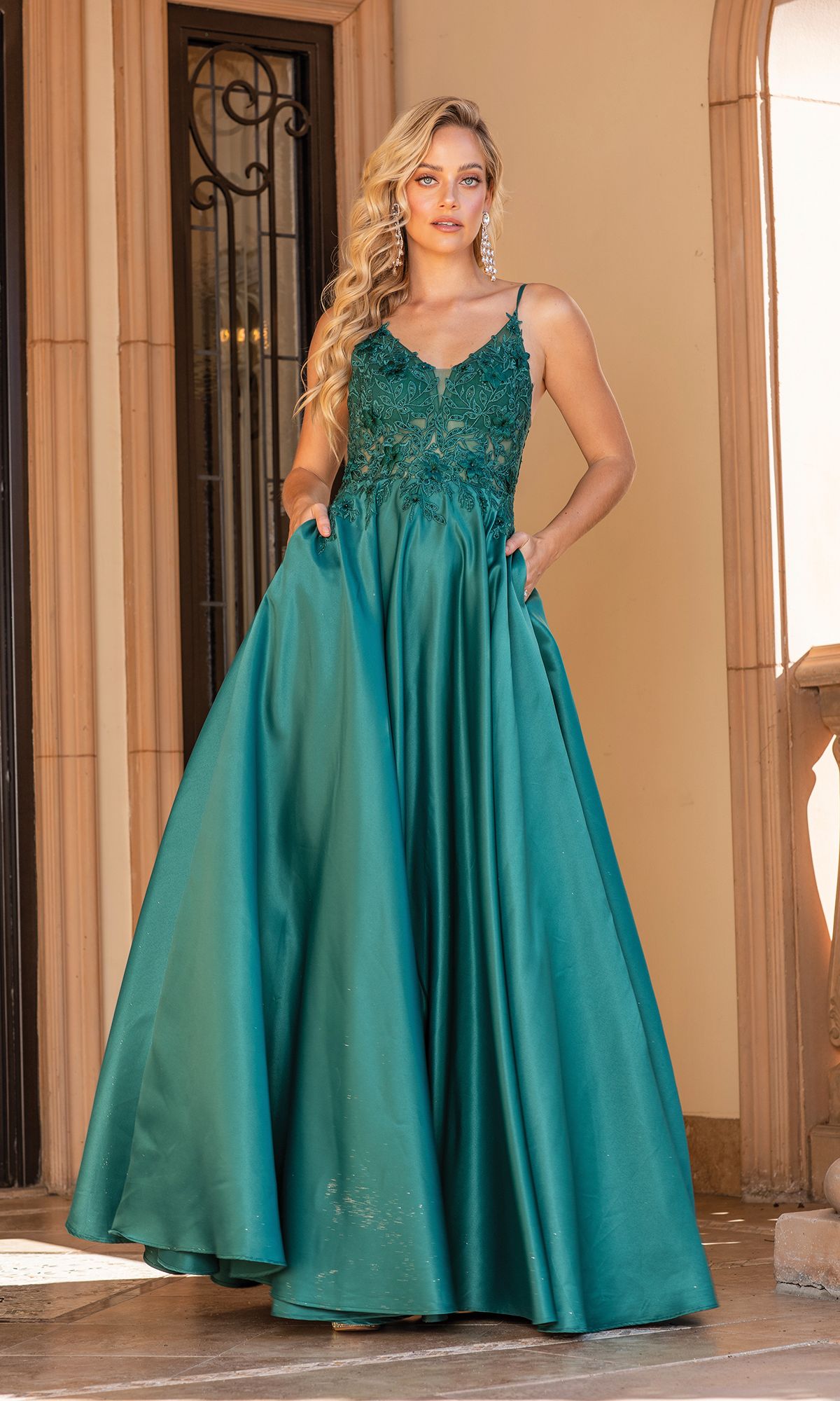 A-Line Ball Gown With Sheer Bodice