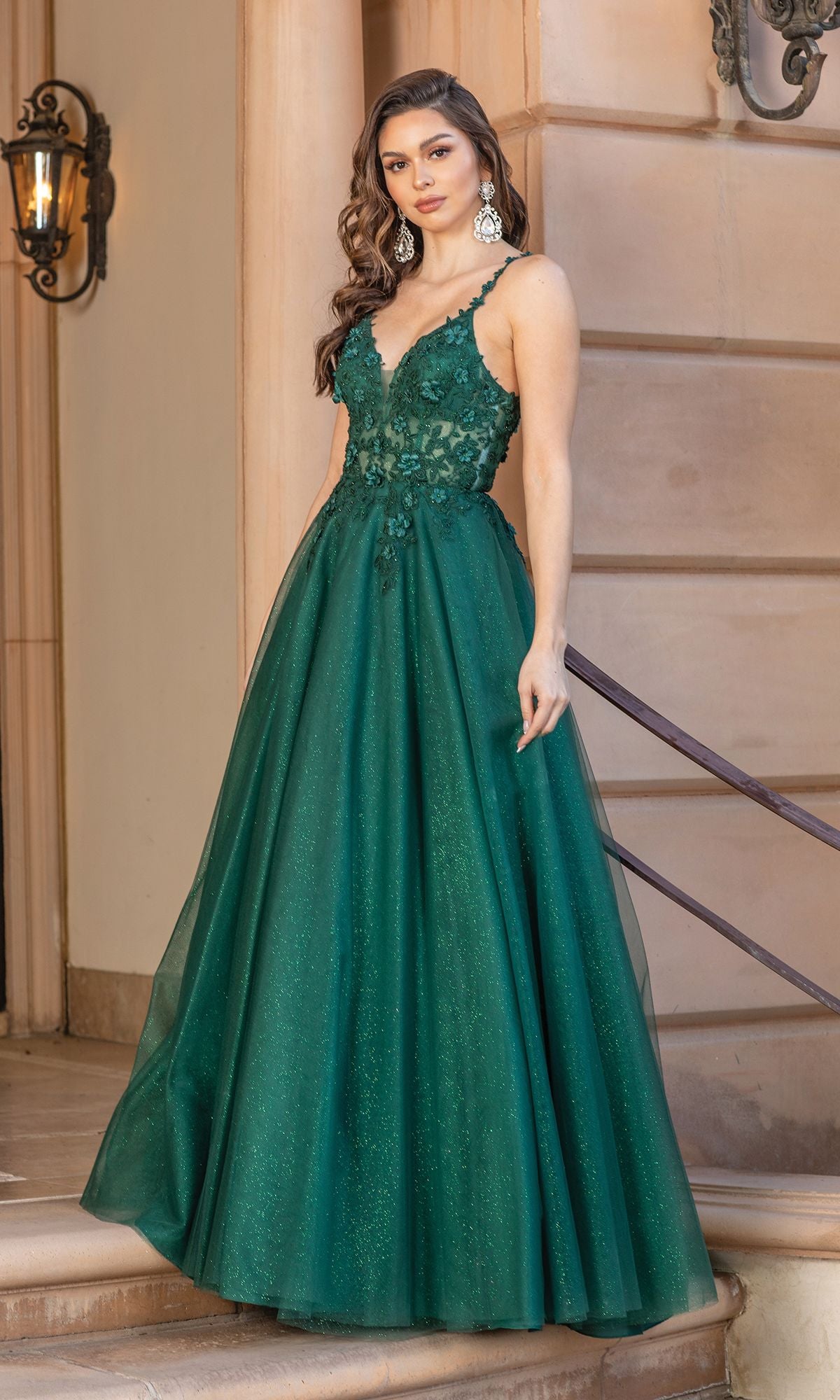 Long Gllitter Prom Dress: Dancing Queen 4328 Hunter Green / XSmall Long Gllitter Prom Dress: Dancing Queen 4328 Hunter Green / XSmall