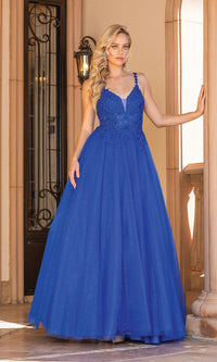 Shimmer A-Line Prom Ball Gown 4328