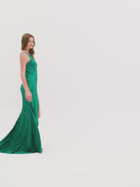 One-Shoulder Beaded Long Prom Dress by Faviana
