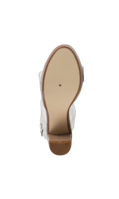 The image shows the bottom view of the Nova Clear Prom High Heel Shoes 4582, featuring a clear sandal design with a beige sole and small heel.