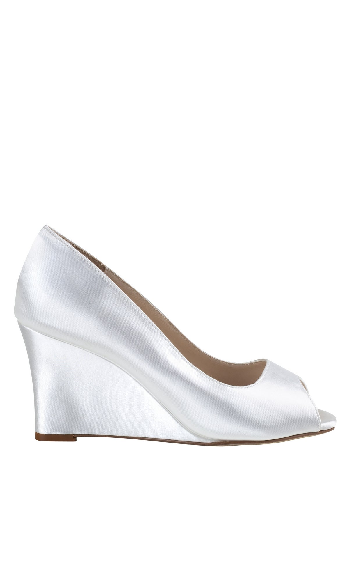 Nicole White Peep Toe 3in Prom Shoes 4588