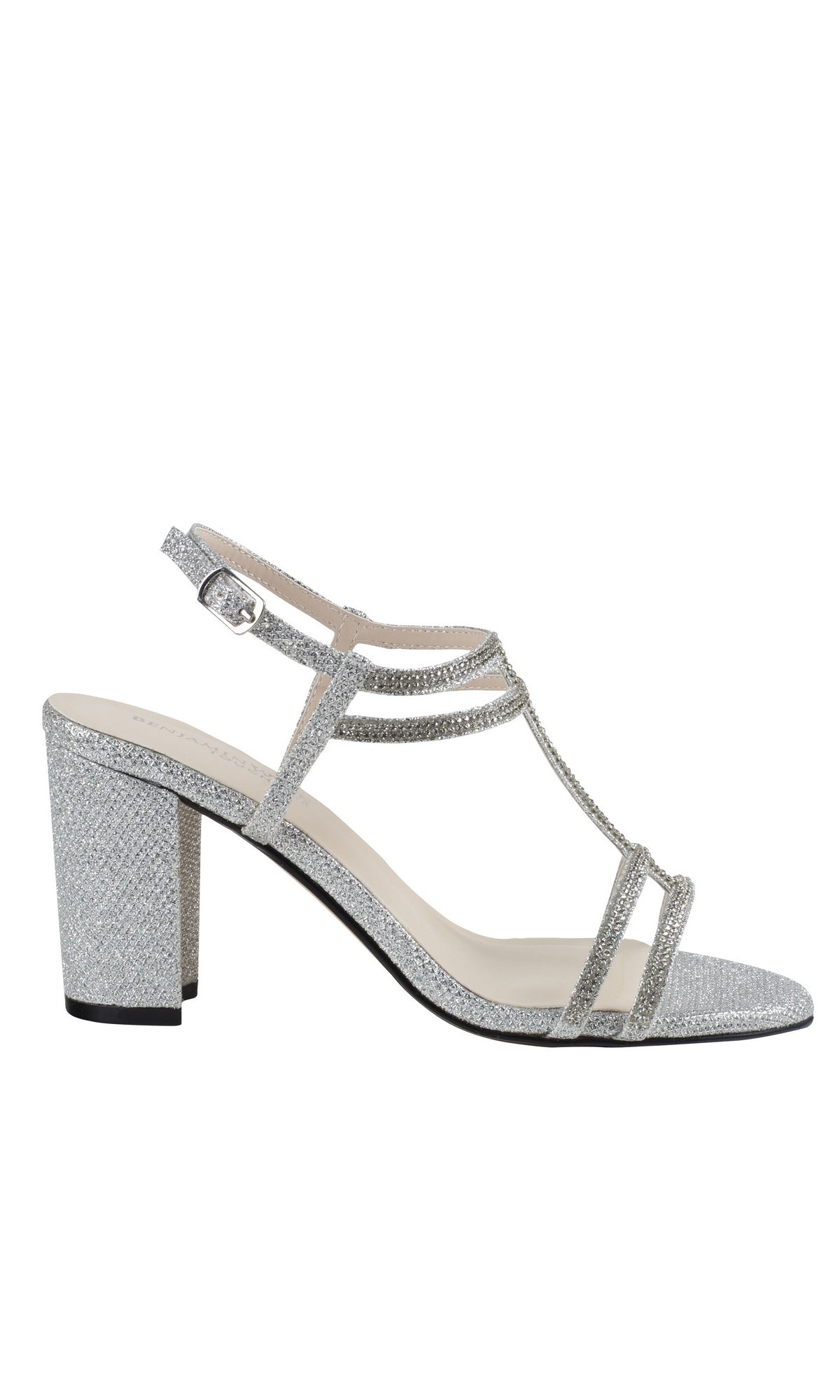 Sam Silver Block Heel Prom Shoes 4597