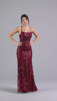 PromGirl Statement-Back Long Sequin Prom Dress