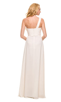 One-Shoulder Long Chiffon Classic Formal Dress
