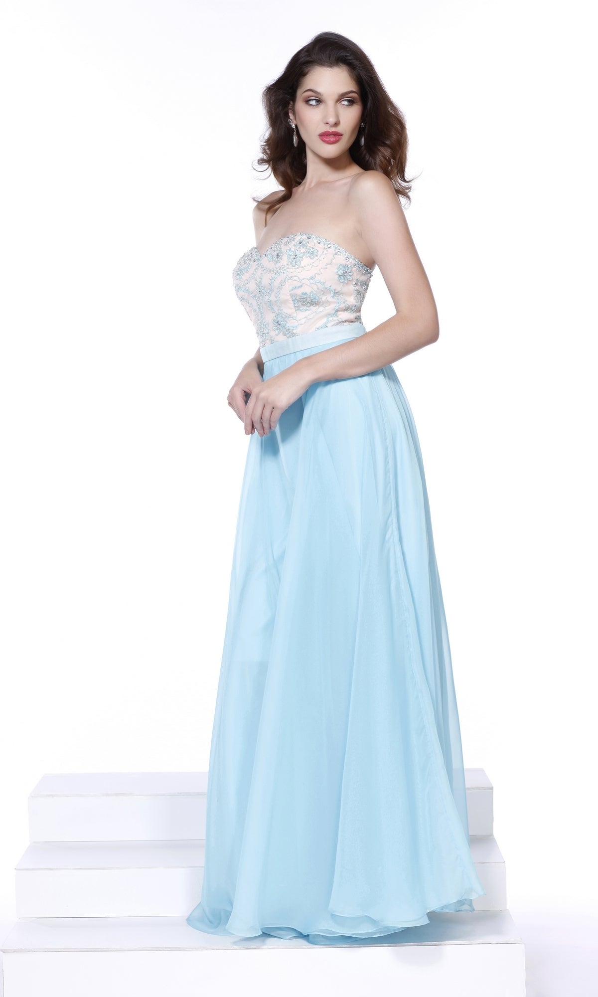 Strapless Long Sweetheart Prom Dress with Beads