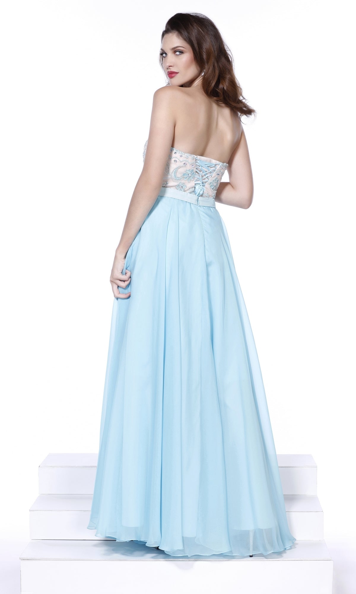 Strapless Long Sweetheart Prom Dress with Beads