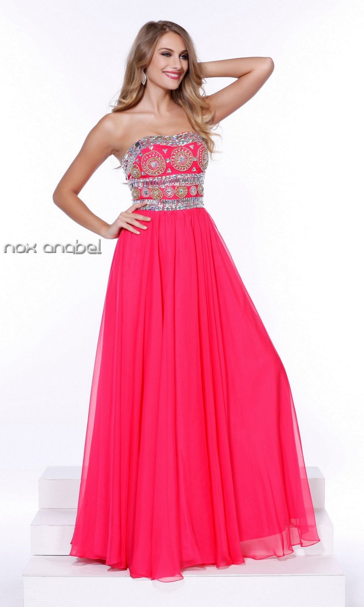Corset-Back Strapless Sweetheart Long Prom Dress