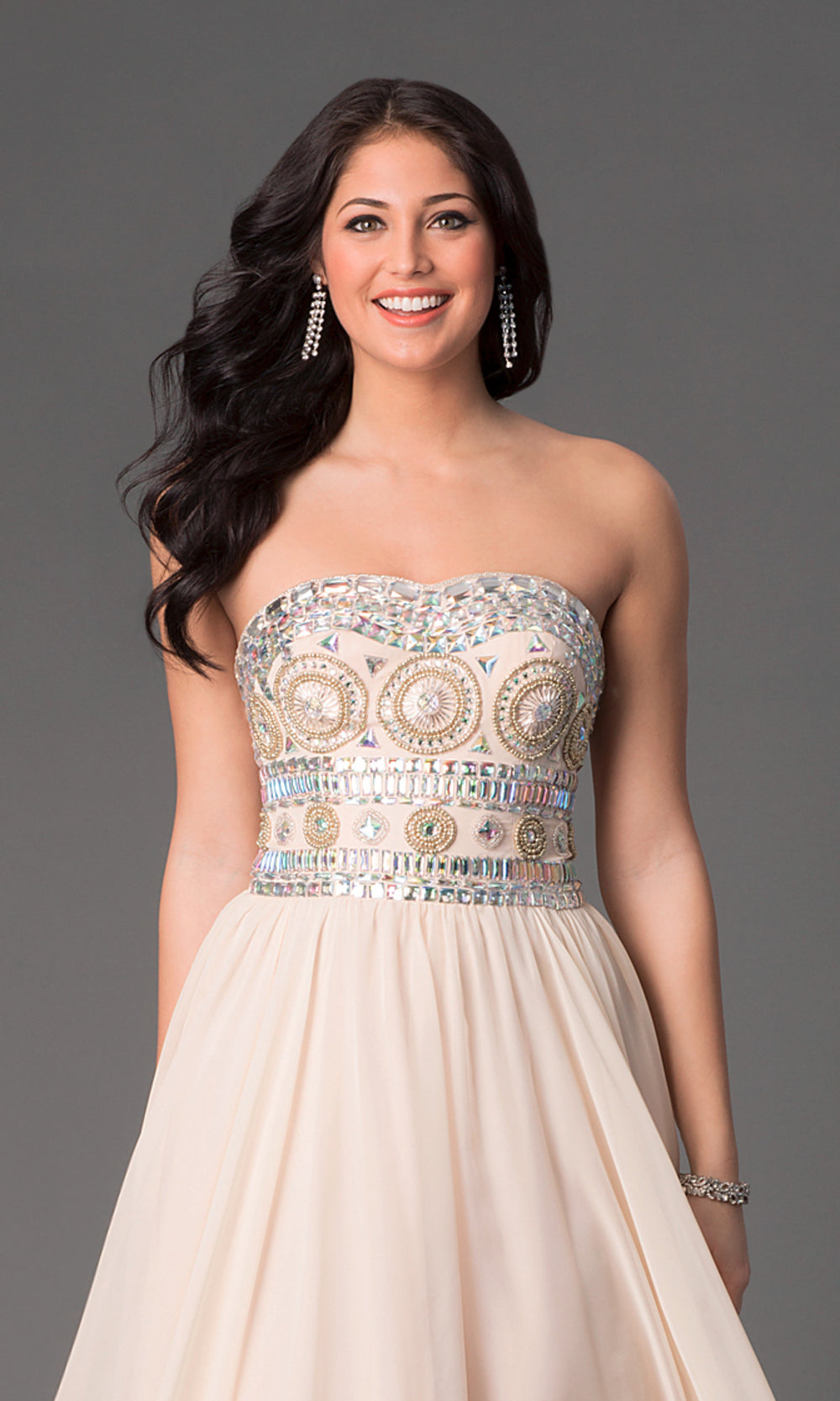 Corset-Back Strapless Sweetheart Long Prom Dress