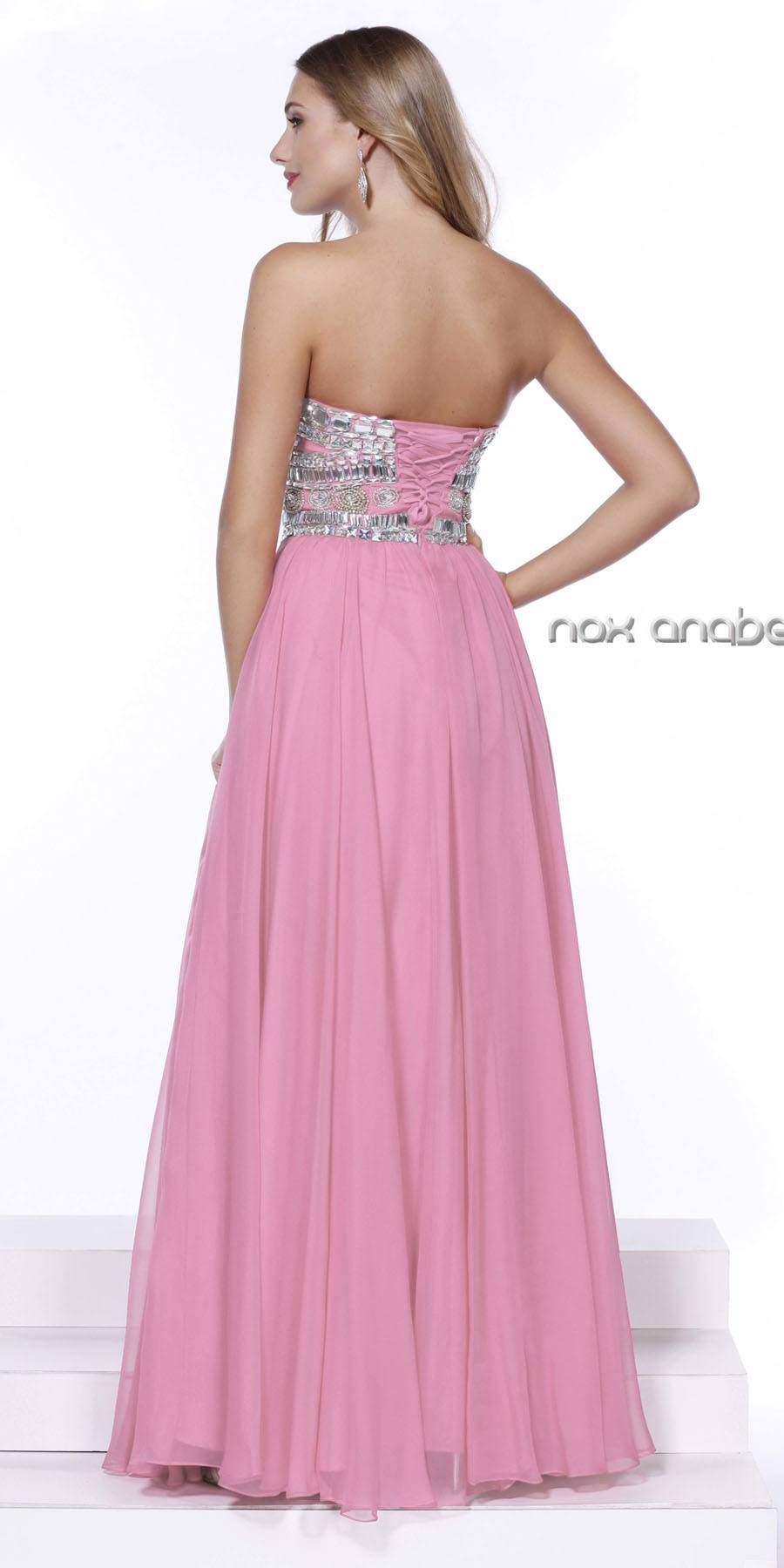 Corset-Back Strapless Sweetheart Long Prom Dress