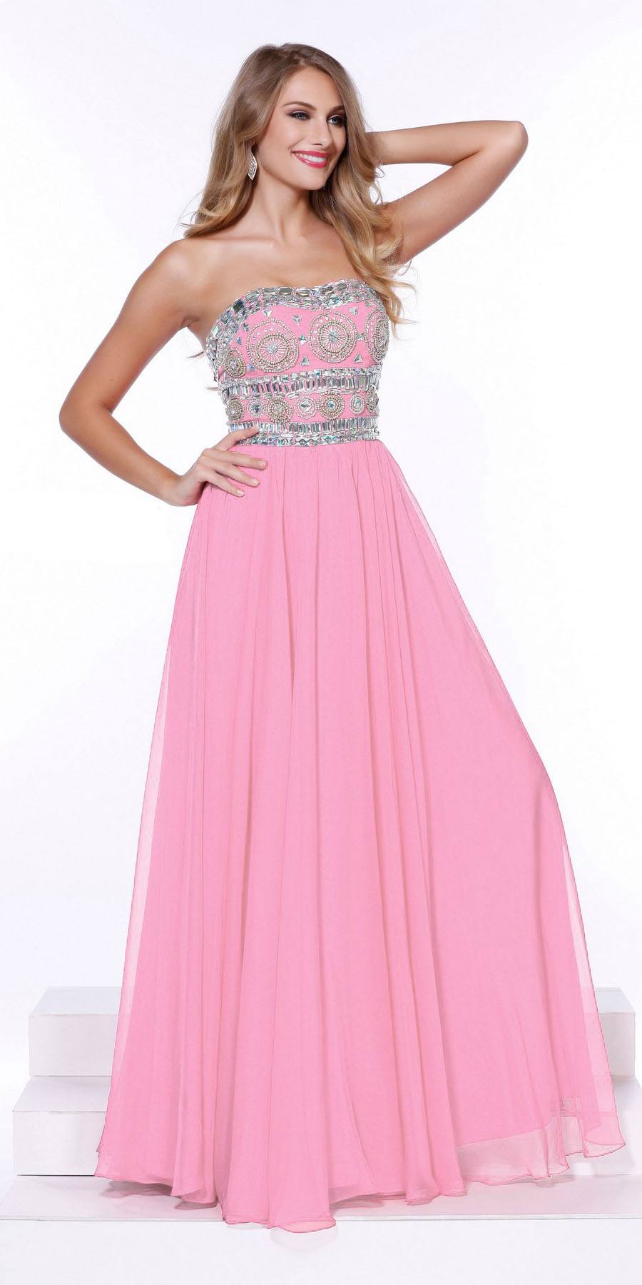 Corset-Back Strapless Sweetheart Long Prom Dress