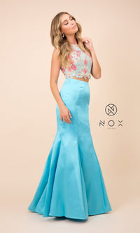 Long Two Piece Mermaid Prom Dress 8287