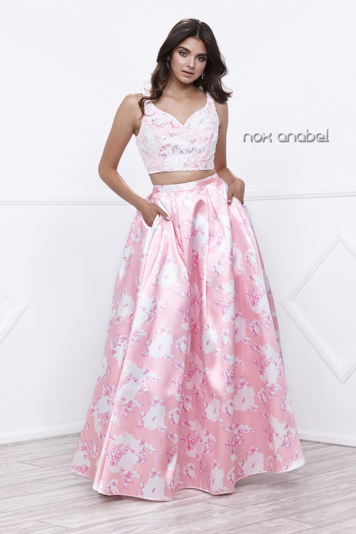 Floral Two Piece Ball Gown