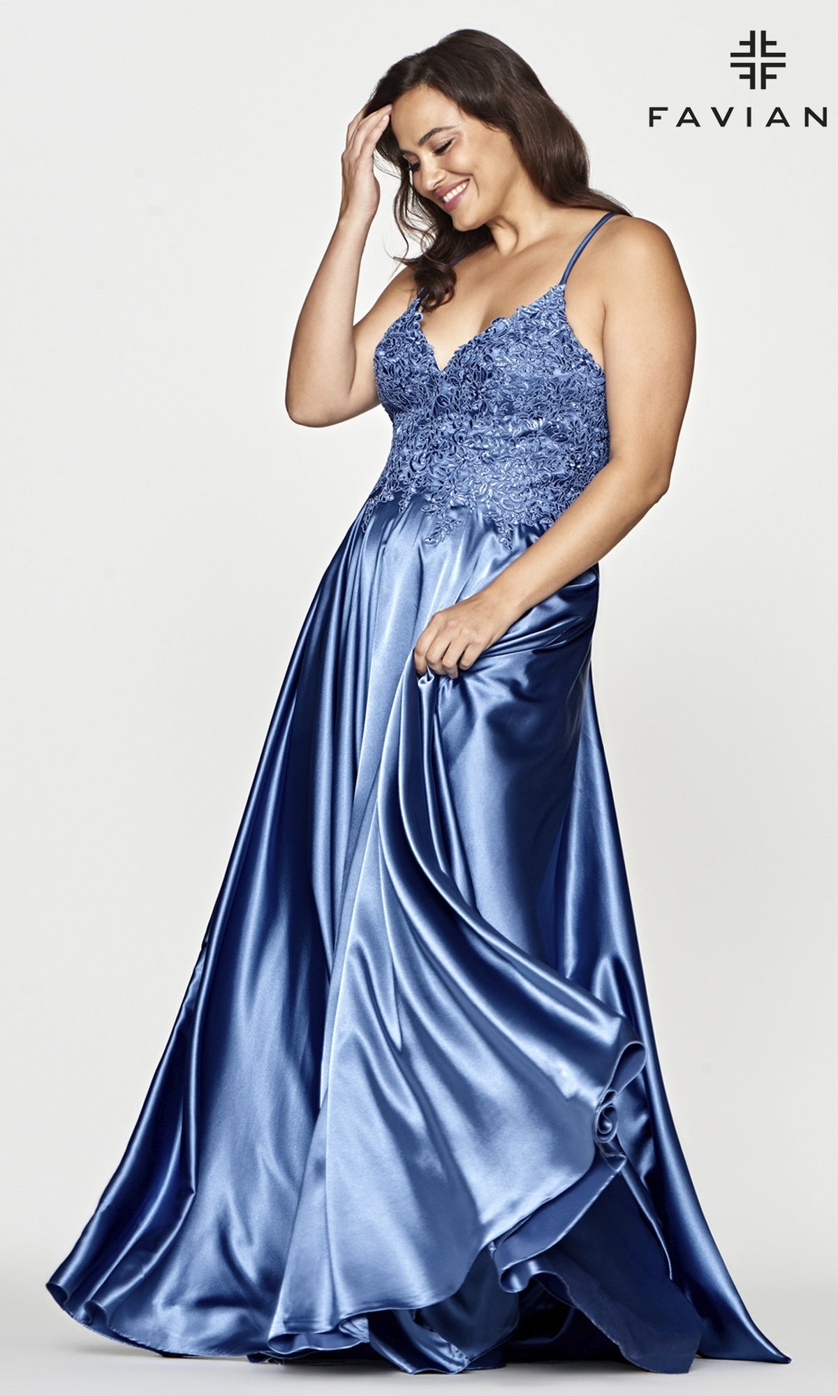 Steel blue plus size bridesmaid dresses on sale