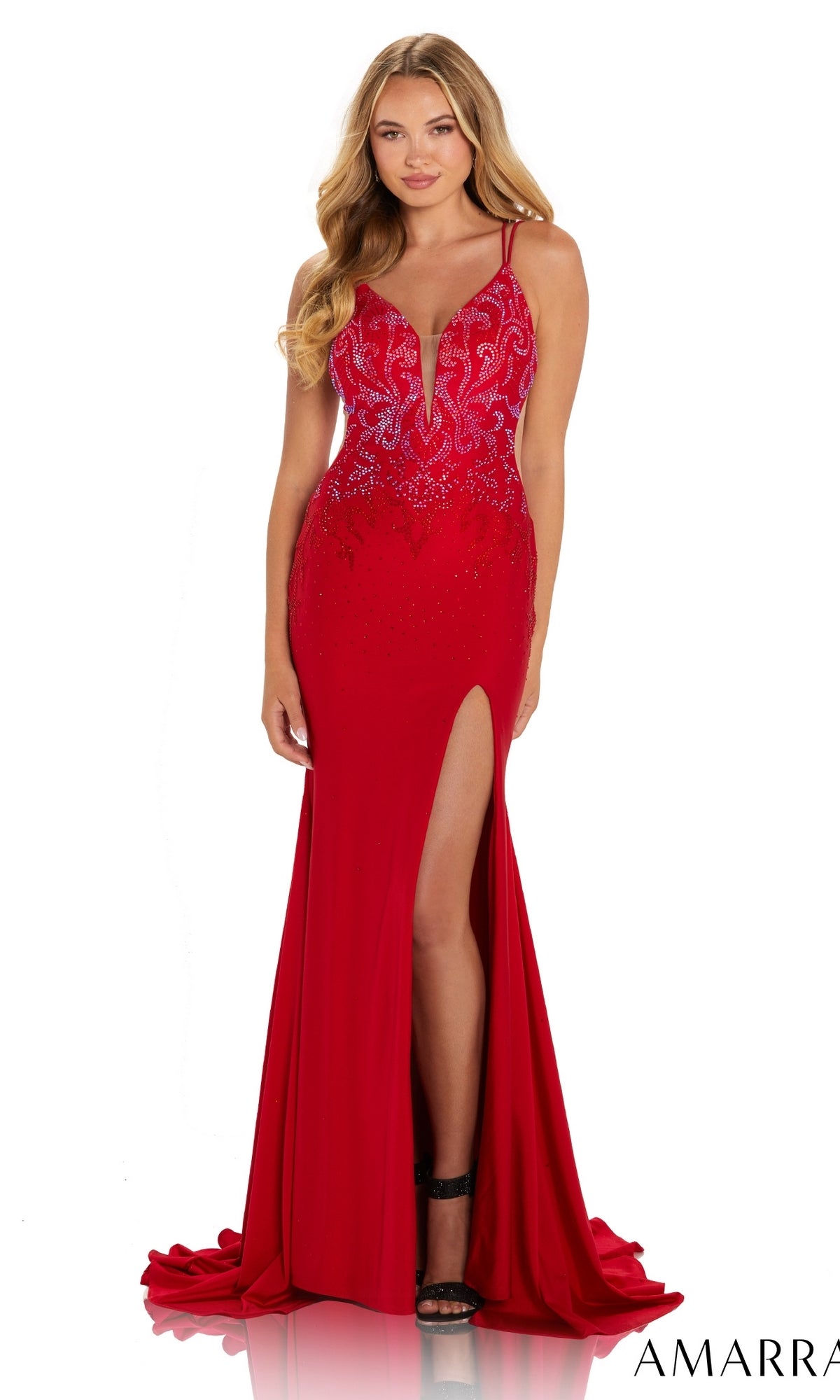 Red Mermaid Jersey Prom Dresses, Beaded Prom Dresses, Backless Prom Dresses Red Mermaid Jersey Prom Dresses, Beaded Prom Dresses, Backless Prom Dresses