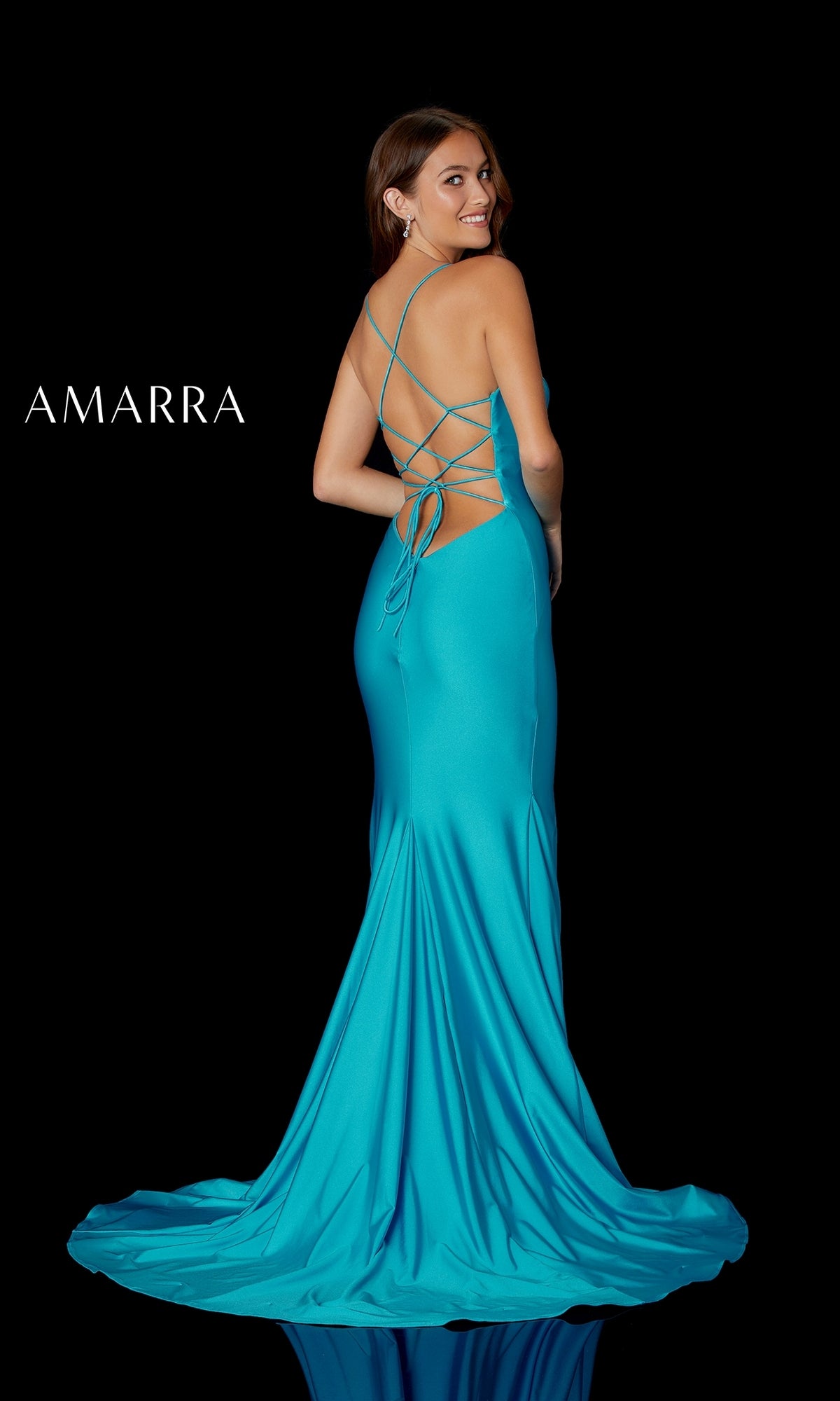 Amarra 87255 Corset-Back Long Prom Gown