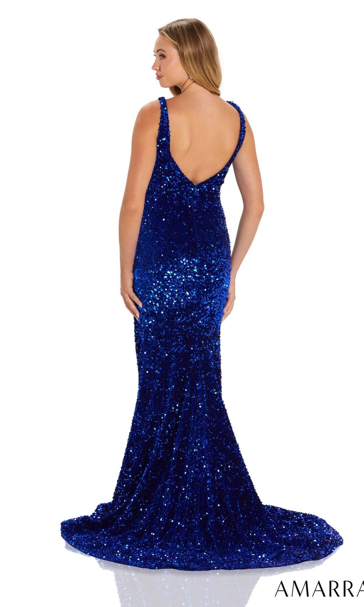 Sequin Velvet Amarra Long Prom Dress 88567