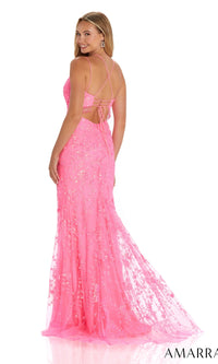 Fringed Amarra Long Sequin Prom Dress 88568
