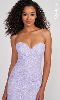 Colette Pastel Strapless Lace Mermaid Prom Dress